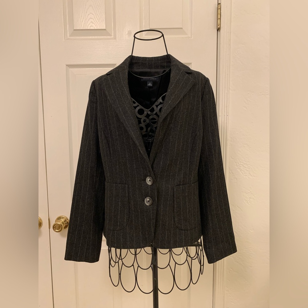 Banana Republic Charcoal Pinstripe Blazer